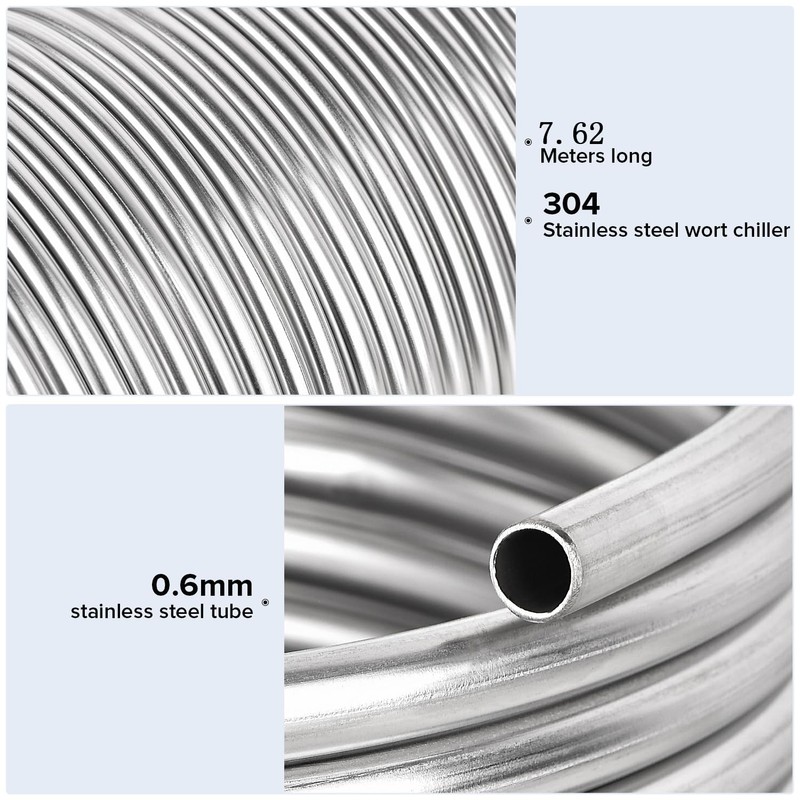 GEPPHILL 304 Stainless Steel Coil Tubing 1/2" OD x 25Ft