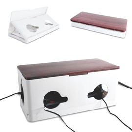 FISHTEC - Multi-socket Storage Box - Power Strip and Cable - Easy Access Storage Case - Cable Organizer and Socket Storage - Holds Multiple Sockets of 5