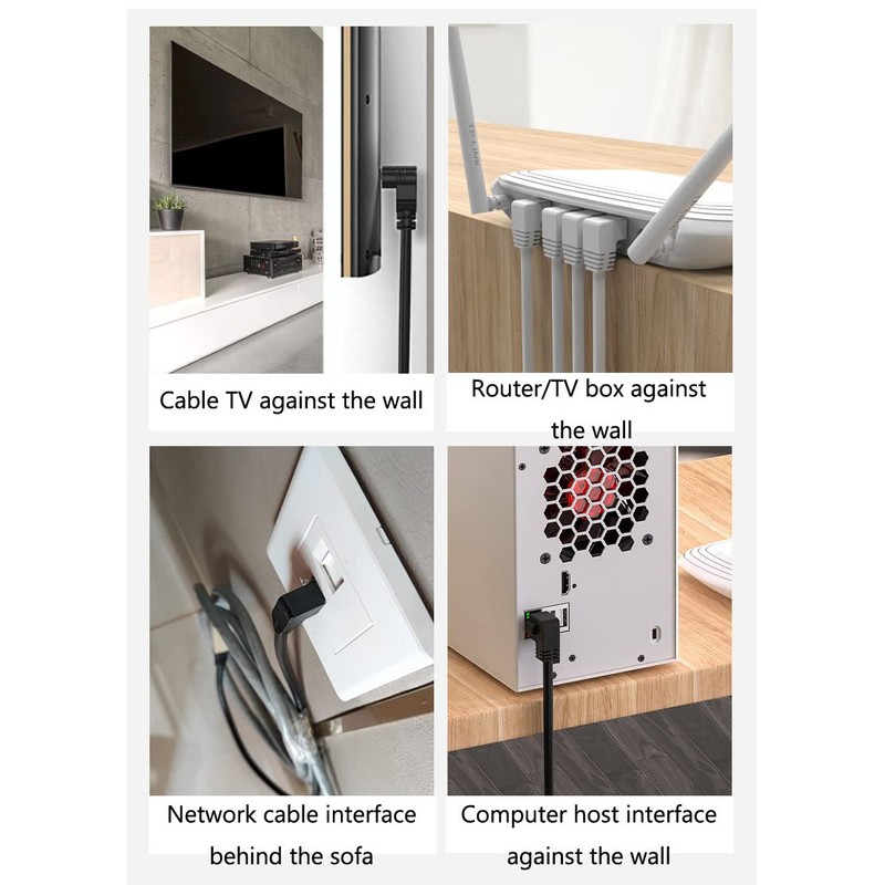 Traovien CAT 8 Ethernet Extension Cable,90 Degree Down Angle Male