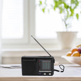 Portable Radio for Elderly, Compact and Portable FM MW-SW Multifunction Radio, Radio for Elderly People with Excellent Reception, Emergency Radio for Elderly People