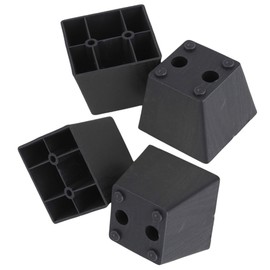 RDEXP Black Plastic Trapezoid Sofa Couch Furniture Legs Feet Pack of 4 (Type 4)