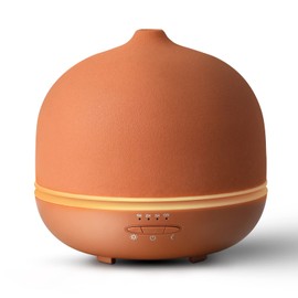 Wanlola Stone Diffusers for Essential Oils Large Room,500ml Handmade Ceramic Diffuser with 4 Timer & 10 Ambient Light Settings,Terracotta Aromatherapy Diffuser for Home Office