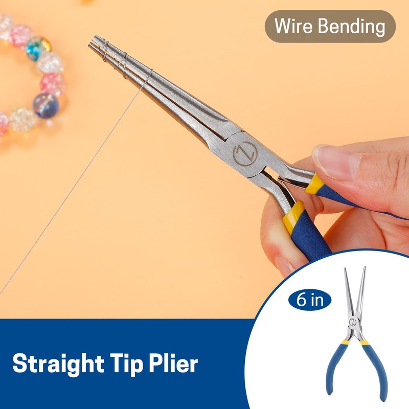 VISEMAN 6" Mini Needle Nose Pliers with Comfort Grip Handles,