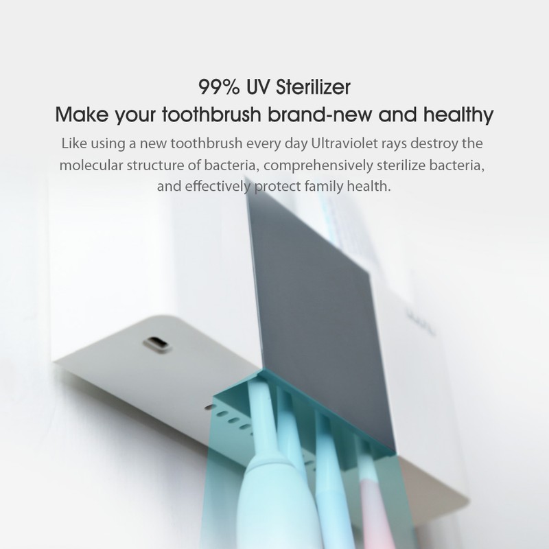 Liushu Toothbrush Sterilizer Box 4000mAh Rechargeable UV Disinfection Toothpaste Dispenser