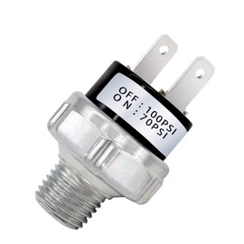 mankk White 70-100 PSI Air Pressure Switch,1/4"NPT Thread 24V 12V DC Air Compressor Pressure Switch For Air Horn,Train, Tank Pressure Switch 70-100-1/4"NPT-W