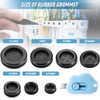 Round Rubber Plug Hole Grommet Kit 7 Sizes Black Double