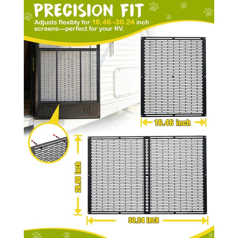 Altyostar RV Screen Door Protector for Dogs, Adjustable 16.46"-30.24" RV