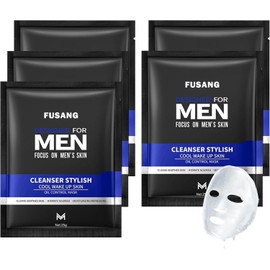 Fusang 5 Pcs Mens Facial Sheet Mask,Hydrating Face Masks Skincare Gift Set for Men,Moisturizing Soothing Facial Masks,Easy to Use & Nourishing Face Mask Skin Care Set A