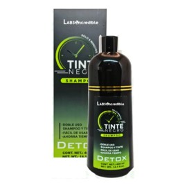 Shampoo Para Canas Con Tinte Para Cabello Color Negro 2 En 1