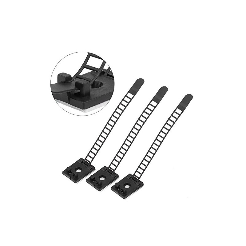 KIMISS 50pcs abrazaderas autoadhesivas ajustables para cable de coche, organizador