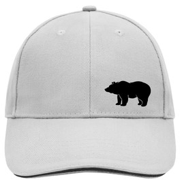 Huuraa Cappy Hat Bear Silhouette Unisex Cap Size with Motif for All Animal Lovers Gift Idea for Friends and Family, Dark grey/white