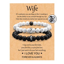 YANCHUN Matching Couples Bracelets Long Distance Bracelets for Bf and Gf Pinky Promise Heart Bracelets Valentines Day Gifts for Her Him