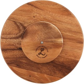 Lipper 1301 10" Acacia Lazy Turn Table, Brown