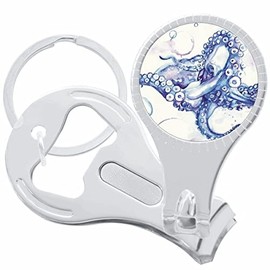 Watercolor Octopus Nail Clippers Plus Bottle Opener Keychain
