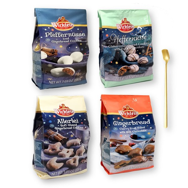 Tasty Kitchen Wicklein Holiday Cookies 4 Varieties: Pfeffernusse, Pfeffernusse Drizzled,