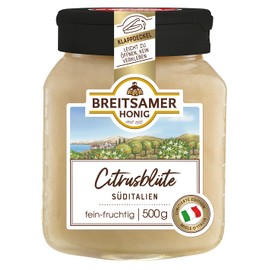 Breitsamer Honey Citrus Blossom from Southern Italy 500 g Creamy - Delicate Fine Fruity Citrus Blossom Honey, Aromatic and Lovely (1 x 500 g)