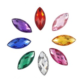 COHEALI 300pcs Acrylic Flatback Gems Mixed Color Rhinestone Embellishments for Crafts Jewelry Making and Decorations Includes Five-Pointed Star and Round Shapes