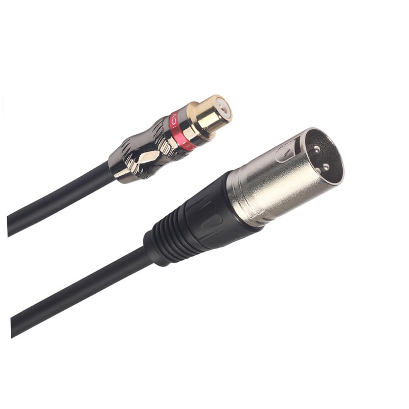 SUPVOX 3pcs Professional Audio Cable RCA to XLR Adapter Black