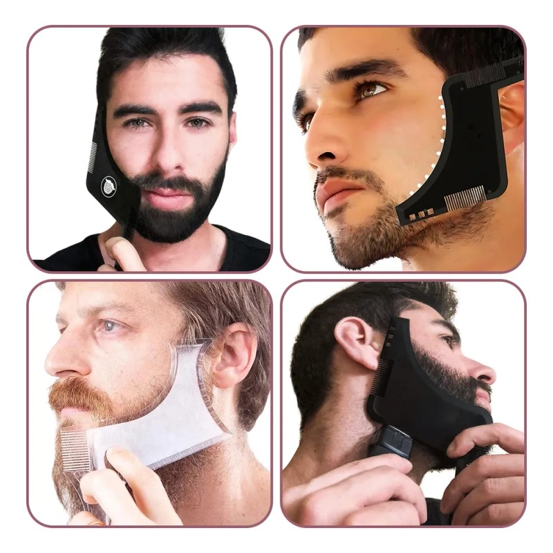 3 Pzs Plantilla Diseño Moldeado Barba Bigote Afeitado Barber