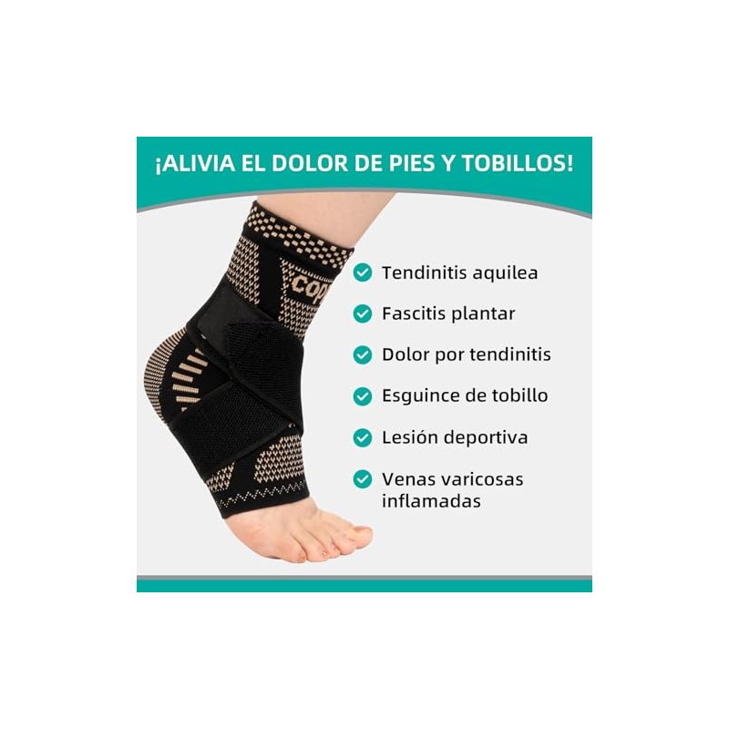 Tobilleras para Esguince 2 Pzs Compresión Ajustable (2 pcs, Medium)