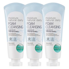 Vaseline Natural Cleansing Foam 225ml x 3 / Large Size High Moisture + Hydration + Soothing + Rich Lather / 바세린 내추럴 클렌징폼 225ml 3개 대용량 고보습+수분+진정+풍부한거품