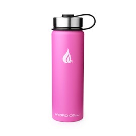 HYDRO CELL Stainless Steel Water Bottle with Straw & Wide Mouth Lids (24oz) - Keeps Liquids Perfectly Hot or Cold with Double Wall Vacuum Insulated Sweat Proof Sport Design (Fuchsia 24oz)