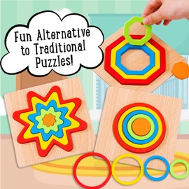 Jaques of London Montessori Toys for 2 Year Olds | Educational Wooden Puzzles | Toddler Puzzle Set | Ideal for 1-2 Year Olds | Skill-Developing Wooden Puzzles for 1 Year Old