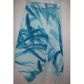 New Women's Pull Over Shoulder Wrap Blue