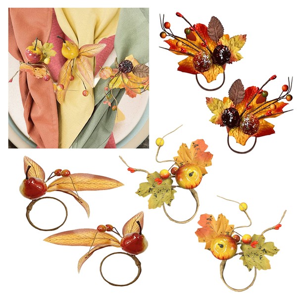 Angel Isabella Fall Themed Napkin Rings - Harvest Maple &