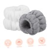 FOMIYES Facial Wristband Set 4 White 4 Grey Spa Headband