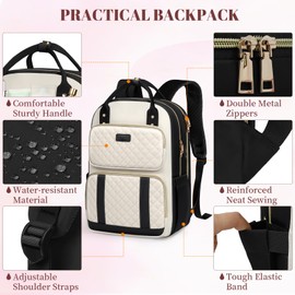 IGOLUMON Backpack for Women 15.6 Inch Travel Backpack with USB Port Anti-Theft Backpack Waterproof Backpack for School Work Travel Black