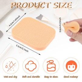 Giantree 12 Pcs Square Makeup Sponges, for Foundation Facial Powders Puff Cosmetic Sponge, Square Foam Pad Powders Blender for Liquid Foundation Cream Powder Concealer - Wet Dry Use (Skin Color)
