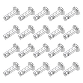 sourcing map Single Hole Clevis Pins - 3mm X 8mm Flat Head 304 Stainless Steel Link Hinge Pin 20Pcs