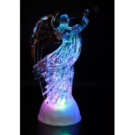 Angel with Trumpet, LED Lighted Sparkling Multi-Color Changing Home Decorative