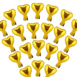 5 Inch Gold Heart Mylar Balloons, 50pcs Small Foil Balloons for Wedding Baby Shower Valentine's Day Birthday Party Decorations
