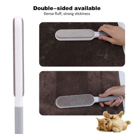 Pet Hair Remover, Fur and Lint Remover with Reusable Self-Cleaning Double Sided Brush Excellent for Dog and Cat, Efficient Pet Hair Remover for Furniture, Clothes, Carpet & Car Seats (Gray)