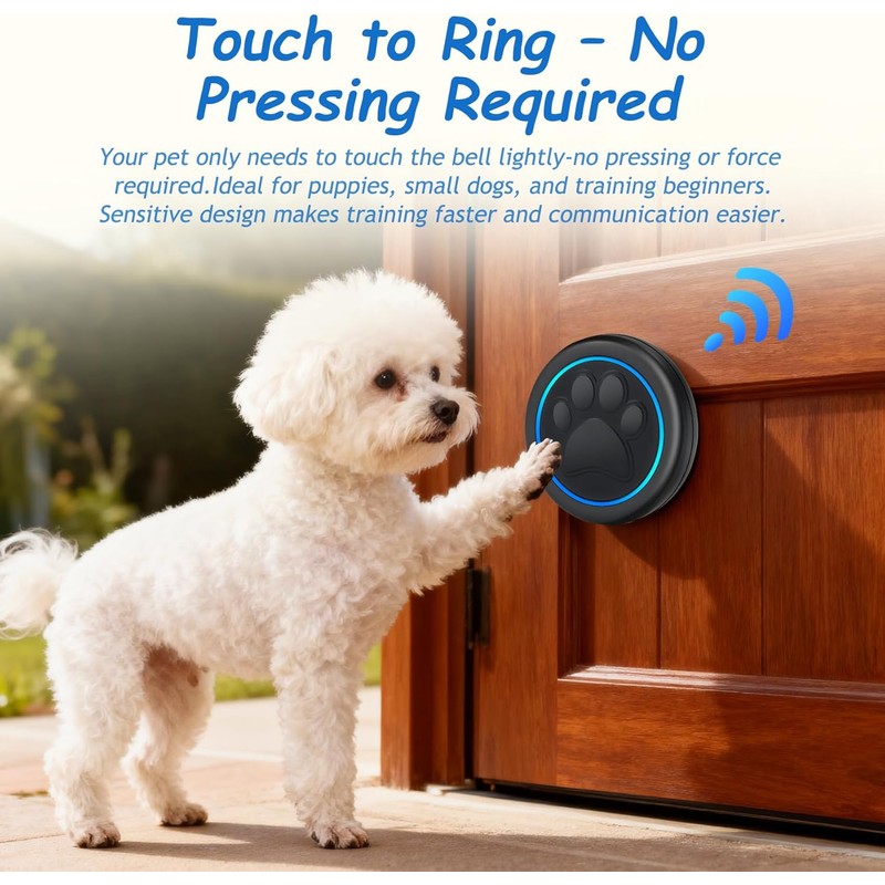 Soft Ring Blk Dog Bells to Go Outside - Wireless