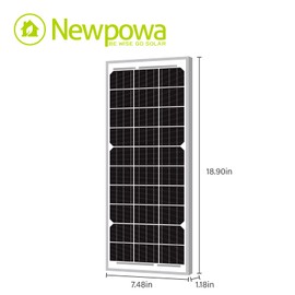 Newpowa 15 Watt 12 Volt Small Solar Panel, 15W 12V Mono High Efficiency Solar Module for Battery Charging, Security Camera, Automatic Gate, Chicken Coop, Boat, Off-Grid Applications