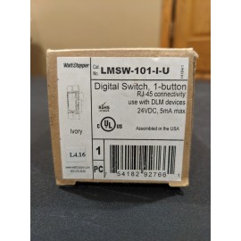 WattStopper Legrand WattStopper LMSW-101-I-U, Digital Switch With RJ45 DLM Connection, Ivory