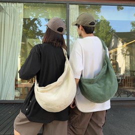 Ibalulu Shoulder Bag Women's Crossbody Bag, Cord Bag Handbag Women's Large Casual Shoulder Bag with Adjustable Shoulder Strap for School Office Work Travel Excursion Shopping, Green