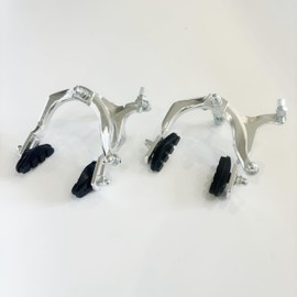 CDHPOWER Bike Brake Calipers Set C Brake Caliper Rear & Front Brakes Kit Aluminum Alloy Side Pull Brake for MTB Mountain Bike, Road Bicycle (1 Pair) (Silver)