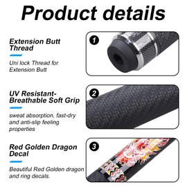 CROWN ME Carbon Fiber Pool Cue Stick 12.5mm Tip, Soft Grip Billiard Carbon Fiber cue