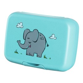 Leonardo Bambini 022857 Lunch Box for Children, Pack of 1, Colourful Lunch Box with Animals, BPA-Free, Dishwasher Safe Breakfast Box, Blue, 19 cm Wide