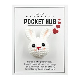 Easter Gifts, Artisanal Crochet Pocket Hug Token, Squeeze Plush Doll, Stress Relief Gift, Greeting (bunny)