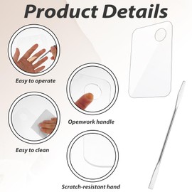 Yuomeaz 3 Set Makeup Mixing Palette, Acrylic Cosmetic Palette with Spatula Tool, Foundation Makeup Blending Palettes for Eye Shadow Lipsticks Nail Art Professional Pigment Blending (Round + Square)