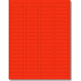 8,000 Label Outfitters® Fluorescent Red Laser ONLY Labels,1.75 x 0.5, 100 Sheets