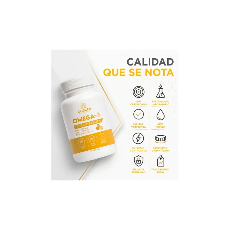 Klidzen Omega 3 3600mg Epa Dha 120 Softgel Limon Corazón