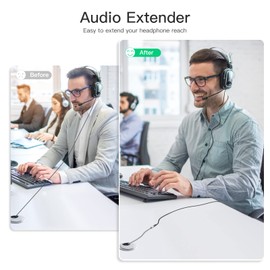 MORELECS MORELECS Headphone Extension Cable 10ft - 3.5mm Extension Cable Nylon Braided Aux Cord Extender for Smartphones, Tablets, Media Players (No Mic Support)