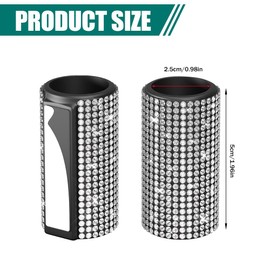 Lyxheth Upright Car Chapstick Holder, Lip Gloss Holder for Car, Sparkling Rhinestone Auto Interior Insulating Lip Balm Holder, Auto Accessories Bling Car Lipstick Holder Fit Most Vehicles (White)