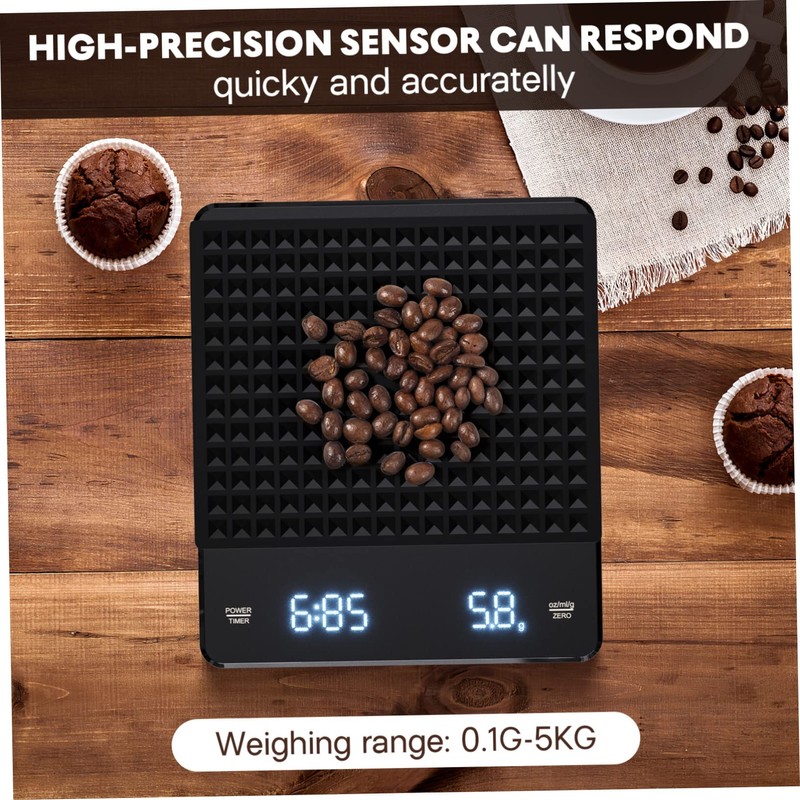 Alipis 5kg Digital Coffee Scale with Timer High Precision Electronic